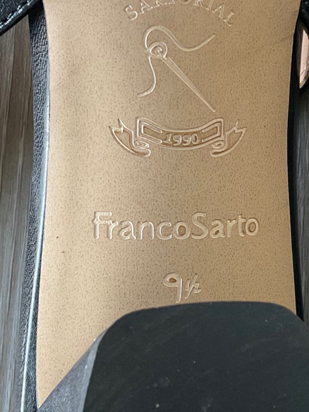 FRANCO SARTO Jacer Slingback Pump Block Heel in Black Leather Size 9.5 - Picture 13 of 14